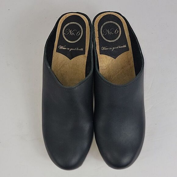 No. 6 Black New School Wedge Clog -Women's - Picture 8 of 13